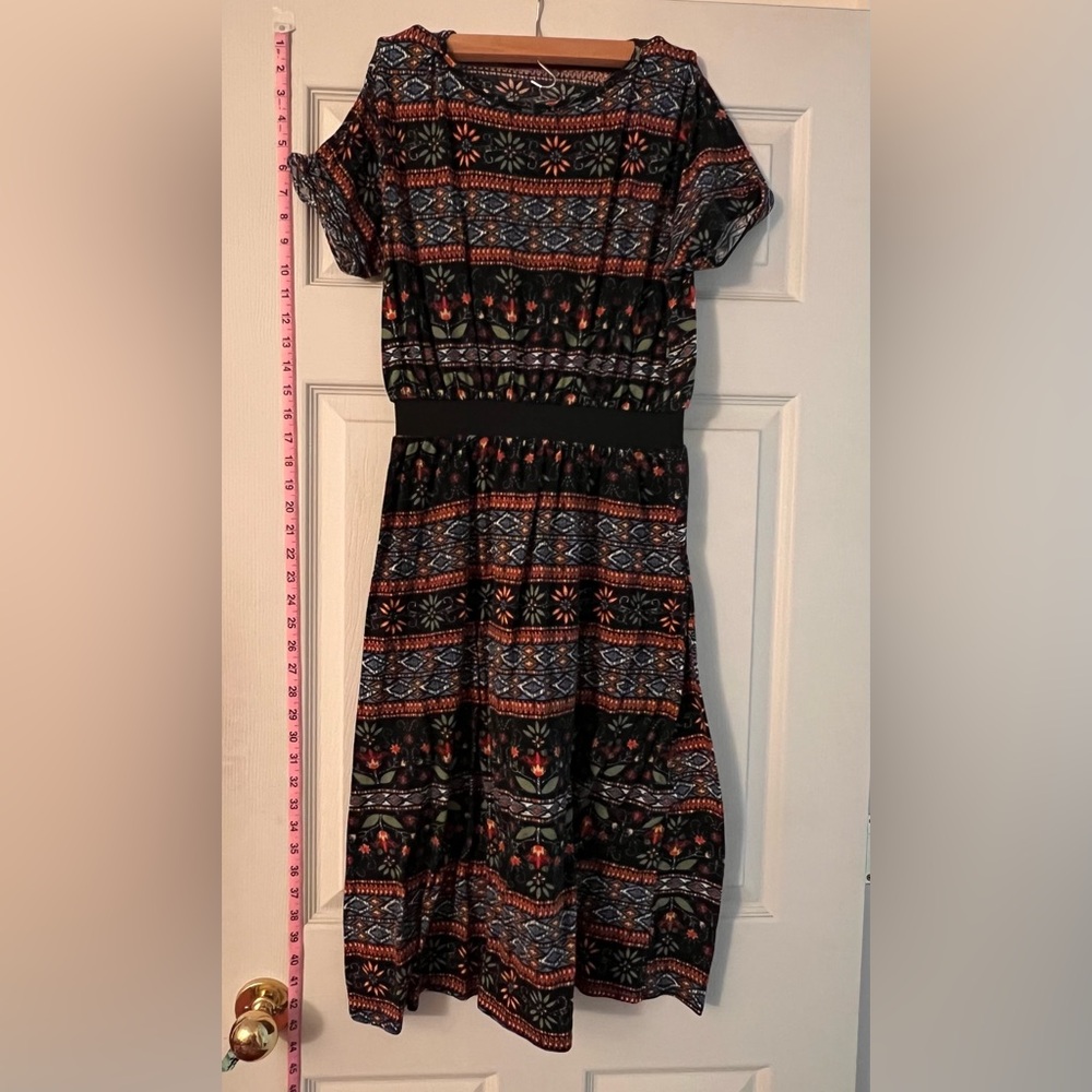 Boohoo Eclectic Patterned Midi Dress